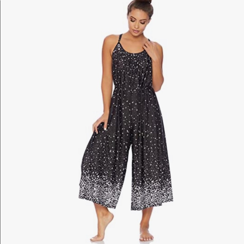 Ella Moss-Wide Leg Jumpsuit-Racerback, adjustable straps,Flowing, no belt Sz.M